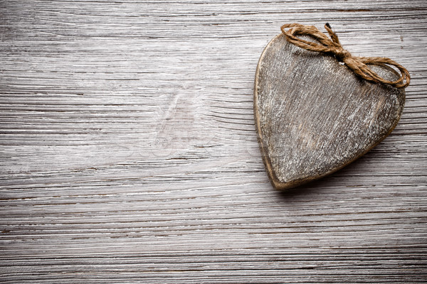 Klasszikus szív fából készült stílus fa fal Stock fotó © gitusik