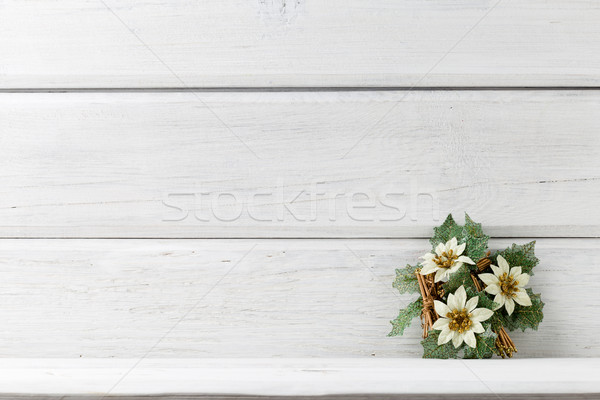 Foto stock: Navidad · fondos · decoración · blanco · madera