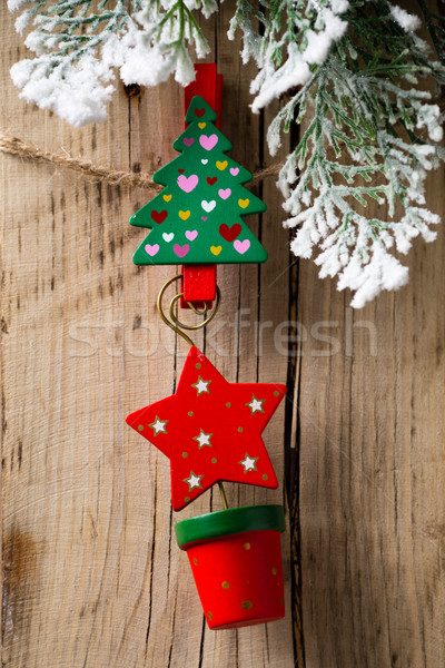 Сток-фото: Рождества · орнамент · древесины · аннотация