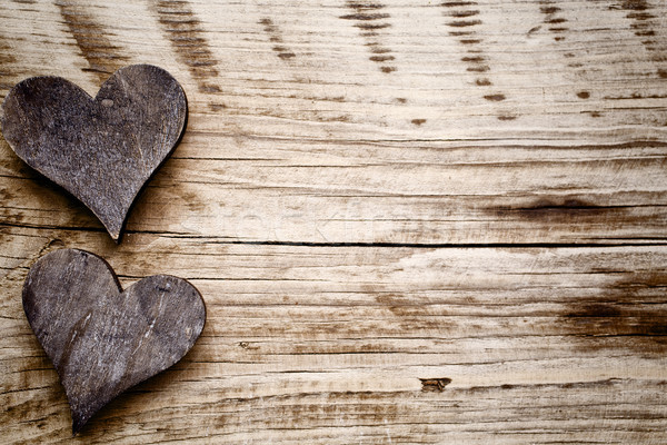 Rústico corazón corazones estilo tarjeta de felicitación Foto stock © gitusik