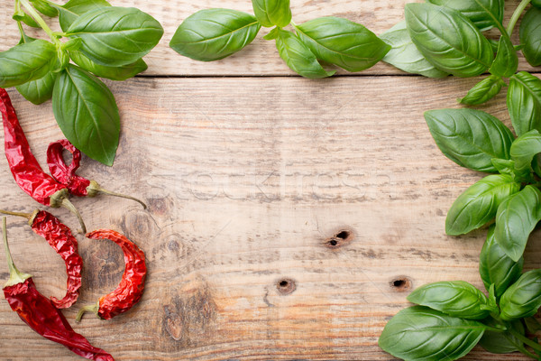 Basilicum bos vers houten aromatisch Spice Stockfoto © gitusik