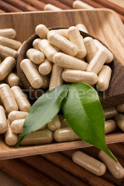 Medycyny alternatywnej zielony liść żywności charakter zdrowia Zdjęcia stock © gitusik
