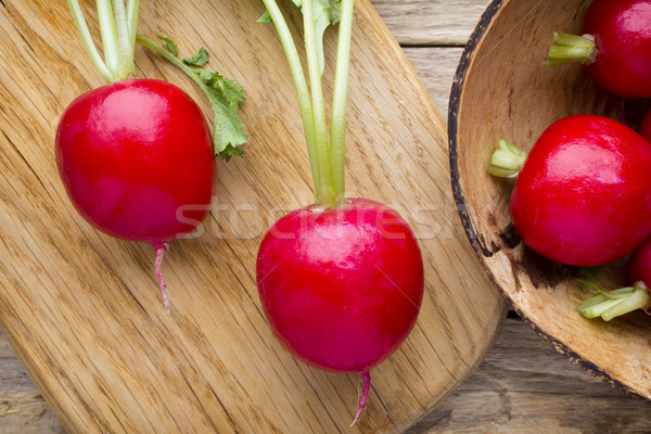 Rabanete mesa de madeira tabela planta alimentação fundos Foto stock © gitusik