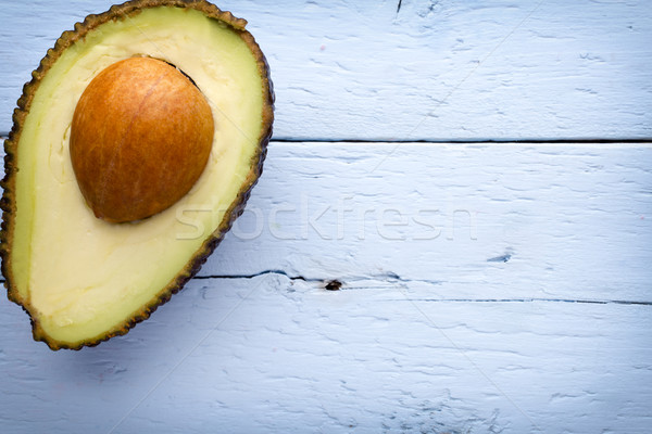 Stockfoto: Avocado · onderdelen · houten · tafel · voedsel · groene · eten