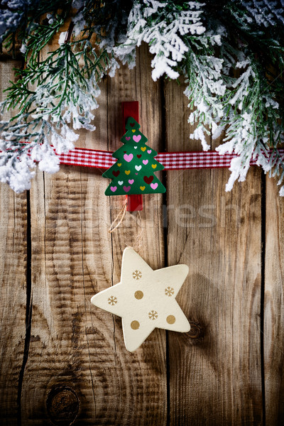 クリスマス ペグ 木板 飾り 木材 抽象的な ストックフォト © gitusik