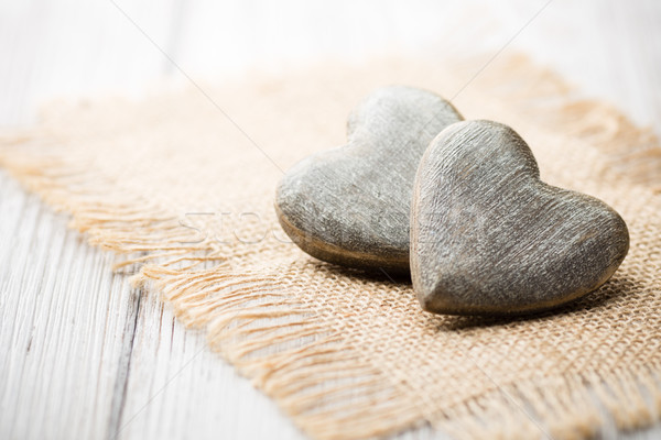 Rústico corazón estilo madera pared Foto stock © gitusik