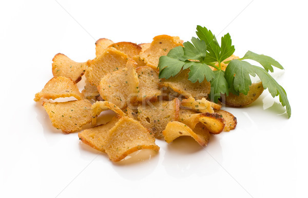 Pane chip aglio isolato bianco alimentare Foto d'archivio © gitusik
