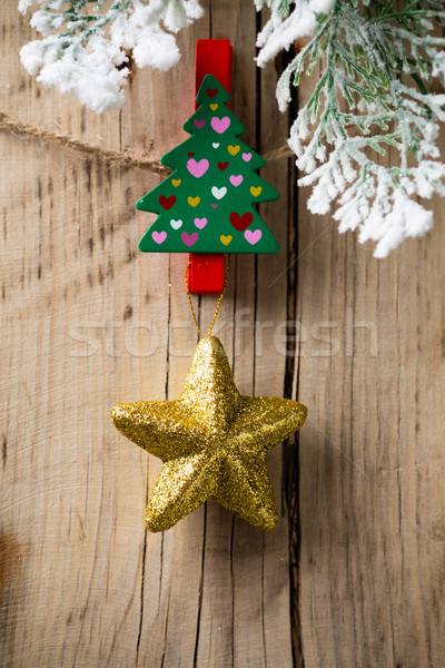 クリスマス ペグ 木板 飾り 木材 抽象的な ストックフォト © gitusik
