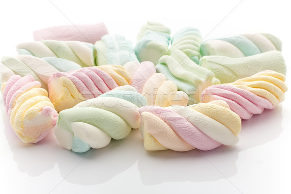Foto d'archivio: Marshmallow · candy · isolato · bianco · gruppo · mangiare