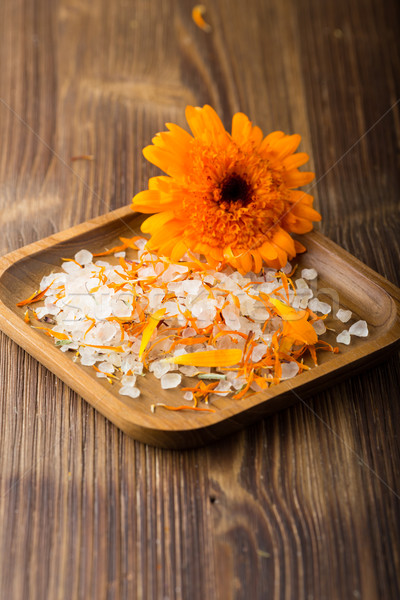 Stock foto: Homöopathische · Medizin · trocken · Blumen · Holz · Oberfläche