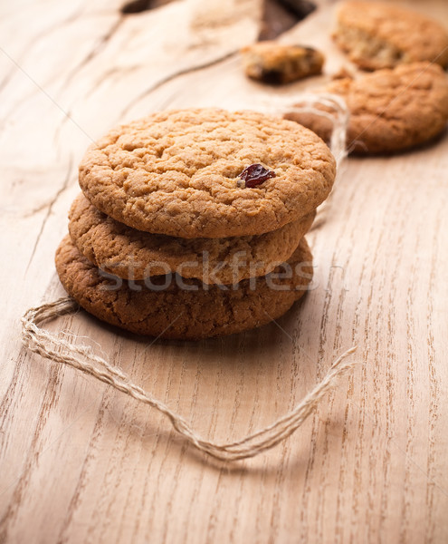 Haferflocken Cookies Holztisch Still-Leben Foto Essen Stock foto © gitusik