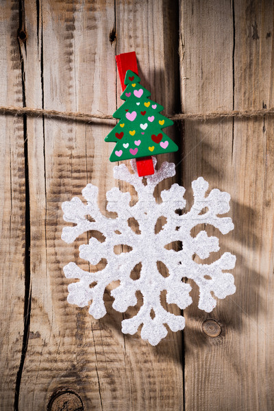 Weihnachten Holzbrett Ornament Holz abstrakten Stock foto © gitusik