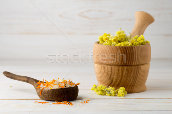 Stock foto: Homöopathische · Medizin · getrocknet · Pflanzen · Kräutertee