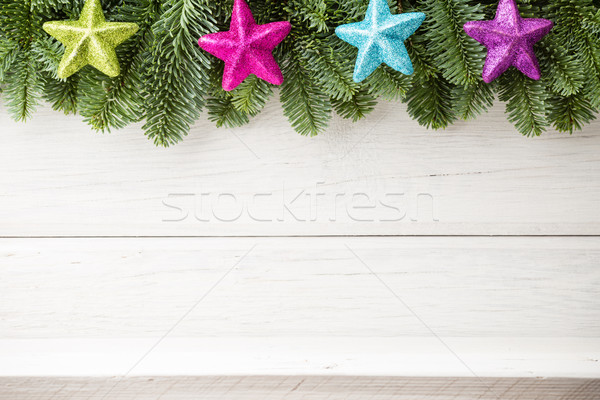 Foto stock: Navidad · fondos · decoración · blanco · madera