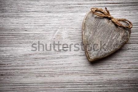 Foto stock: Vintage · coração · estilo · madeira · parede