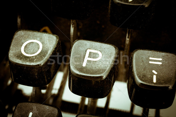 P letter on a vintage typewriter keyboard Stock photo © Giulio_Fornasar