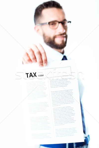 Proyecto de ley impuesto oficial fiscal experto satisfecho Foto stock © Giulio_Fornasar