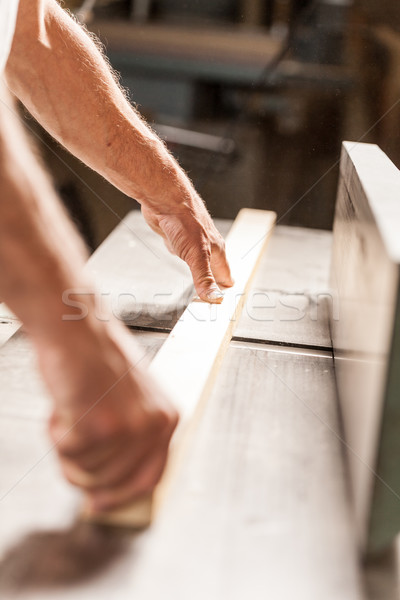 woodworker hands with wooden board Stock photo © Giulio_Fornasar