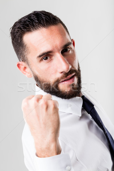 successful businessman on a white background with beard Stock photo © Giulio_Fornasar