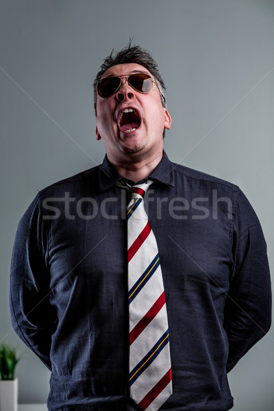 Stock photo: military style bossy manager shouting out
