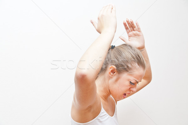 young woman energically disapproving the situation Stock photo © Giulio_Fornasar
