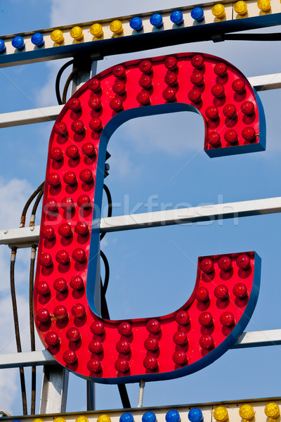 C letter circus neon sign Stock photo © Giulio_Fornasar