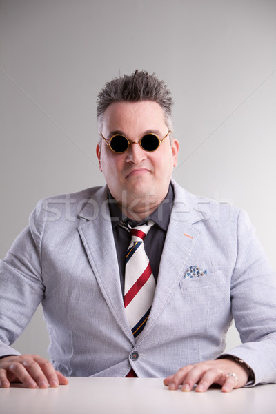 plump aggressive bossy businessman waiting Stock photo © Giulio_Fornasar