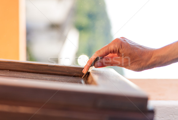 Hand of a woman sanding fixtures Stock photo © Giulio_Fornasar