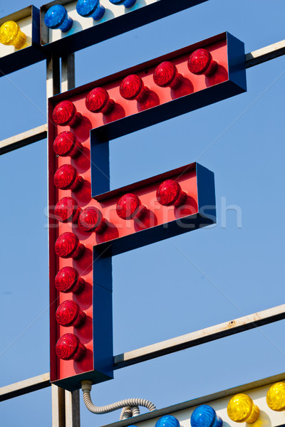F letter circus neon sign Stock photo © Giulio_Fornasar
