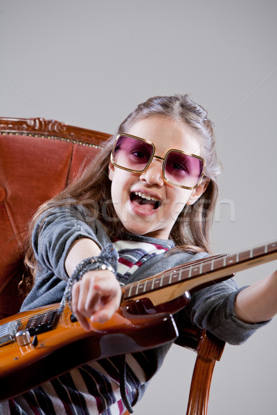 girl with guitar and sunglasses Stock photo © Giulio_Fornasar