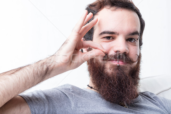 man with beard and mustaches Stock photo © Giulio_Fornasar