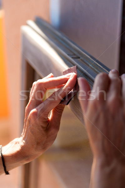 Kéz nő berendezési tárgyak kezek csináld magad munka Stock fotó © Giulio_Fornasar
