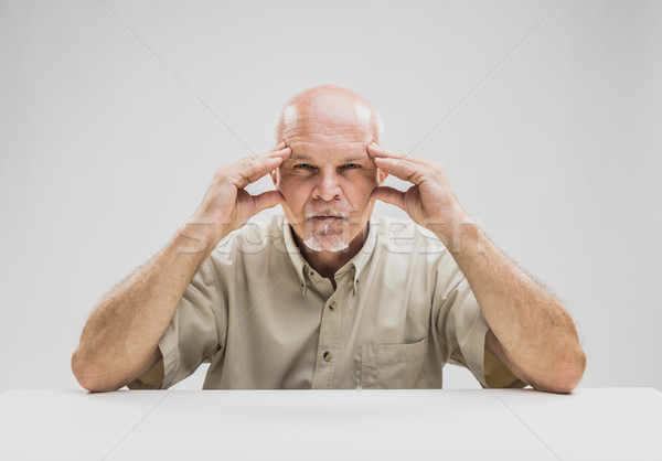 Nachdenklich Senior Mann konzentriert Konzentration Luft Stock foto © Giulio_Fornasar