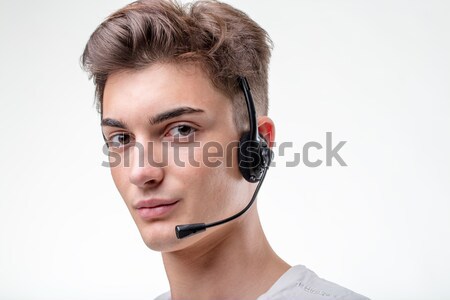 Support phone call center operator in headset Stock photo © Giulio_Fornasar