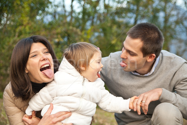 Mother Father and their little daughter Stock photo © Giulio_Fornasar