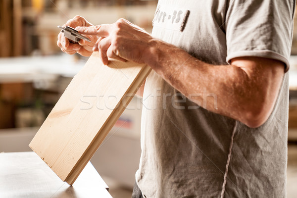 woodworker measuring with his caliper Stock photo © Giulio_Fornasar