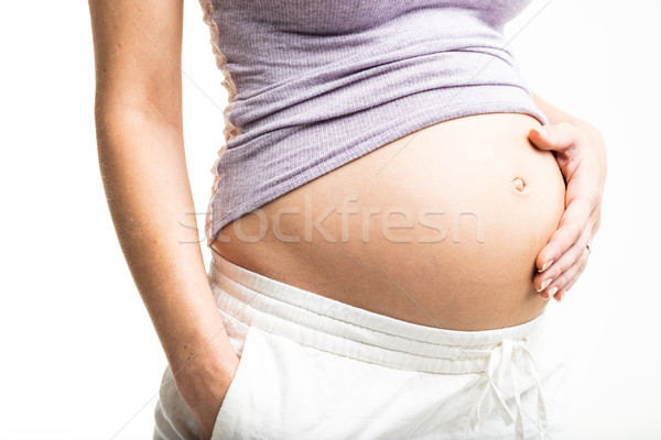 pregnant woman hand on her belly Stock photo © Giulio_Fornasar