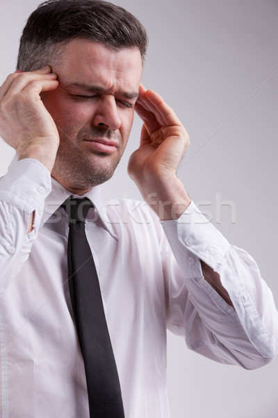 Omg welche Kopfschmerzen Mann Leiden Business Stock foto © Giulio_Fornasar