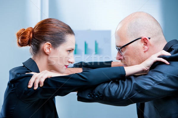 business woman fighting business man Stock photo © Giulio_Fornasar
