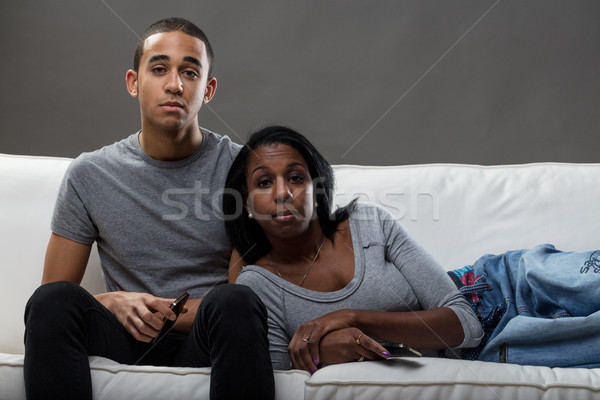 modern studio portrait of mother and son Stock photo © Giulio_Fornasar