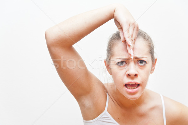 young woman gesture for you are crazy Stock photo © Giulio_Fornasar