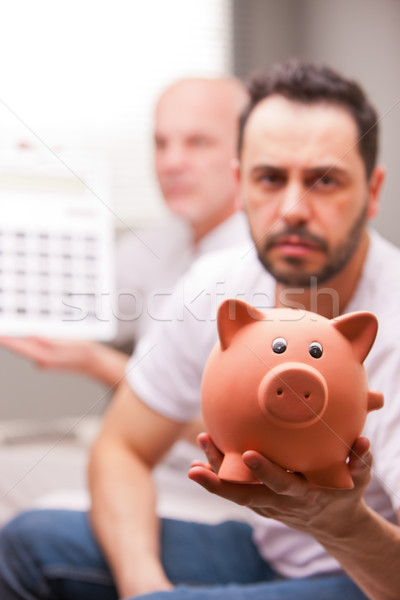 Nem elég pénz csávó pár férfiak Stock fotó © Giulio_Fornasar