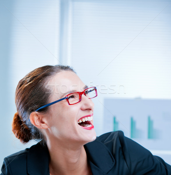 happy businesswoman laughing with open mouth Stock photo © Giulio_Fornasar