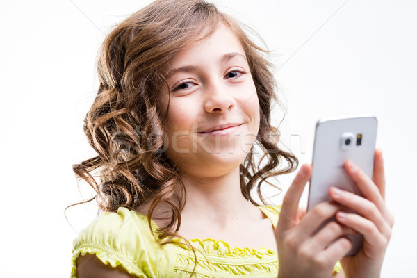 native mobile generation girl smiling Stock photo © Giulio_Fornasar