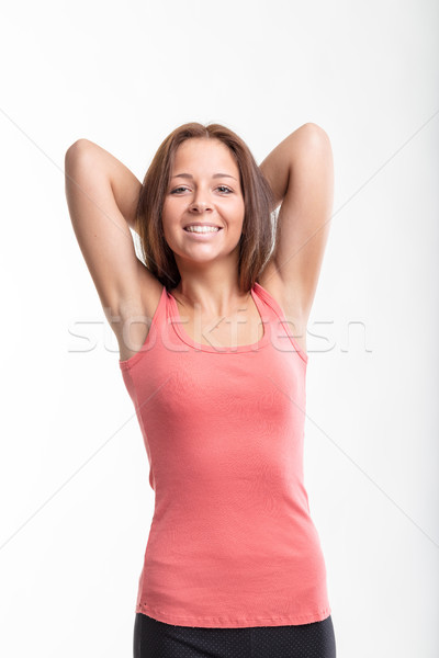 Friendly smiling slender young woman Stock photo © Giulio_Fornasar