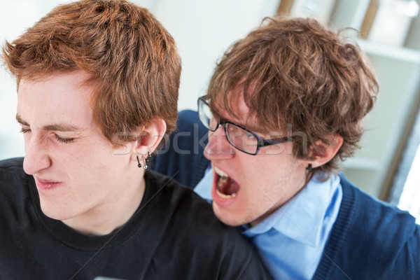 boss or colleague shouting in other's ear Stock photo © Giulio_Fornasar