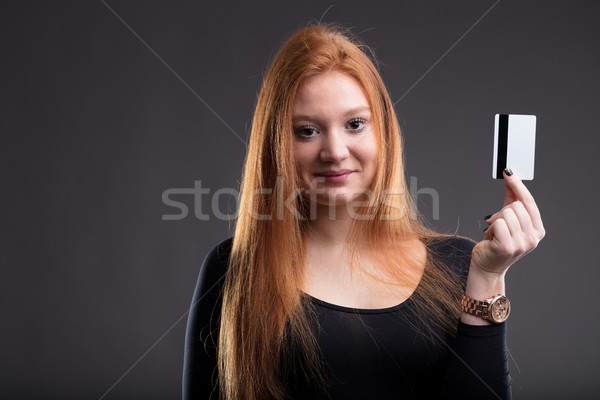 woman showing a credit card Stock photo © Giulio_Fornasar