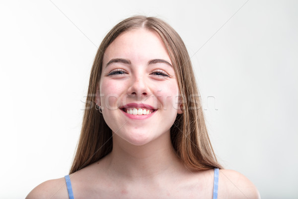 可愛 年輕女子 有魅力的 露齒而笑 長 商業照片 © Giulio_Fornasar
