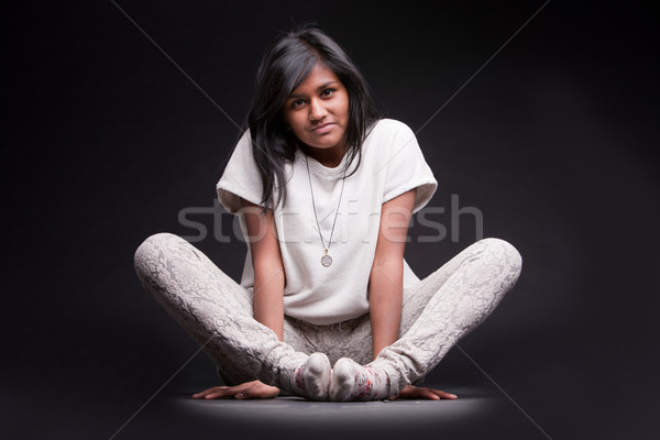 portrait of a crouched indian girl Stock photo © Giulio_Fornasar