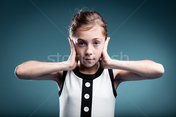 girl preventing herself to hear Stock photo © Giulio_Fornasar